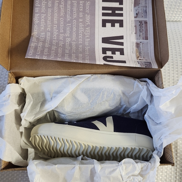 VEJA KIDS FLIP LACES CANVAS MULTICO MARINE Little/Big Kid sz 1 - Picture 2 of 3